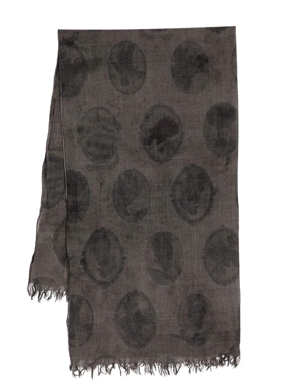 

Ziggy Chen abstract-print wool scarf - Black