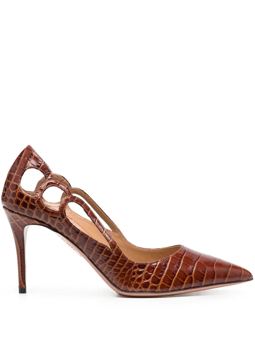 

Aquazzura croco-embossed 85mm pumps - Brown