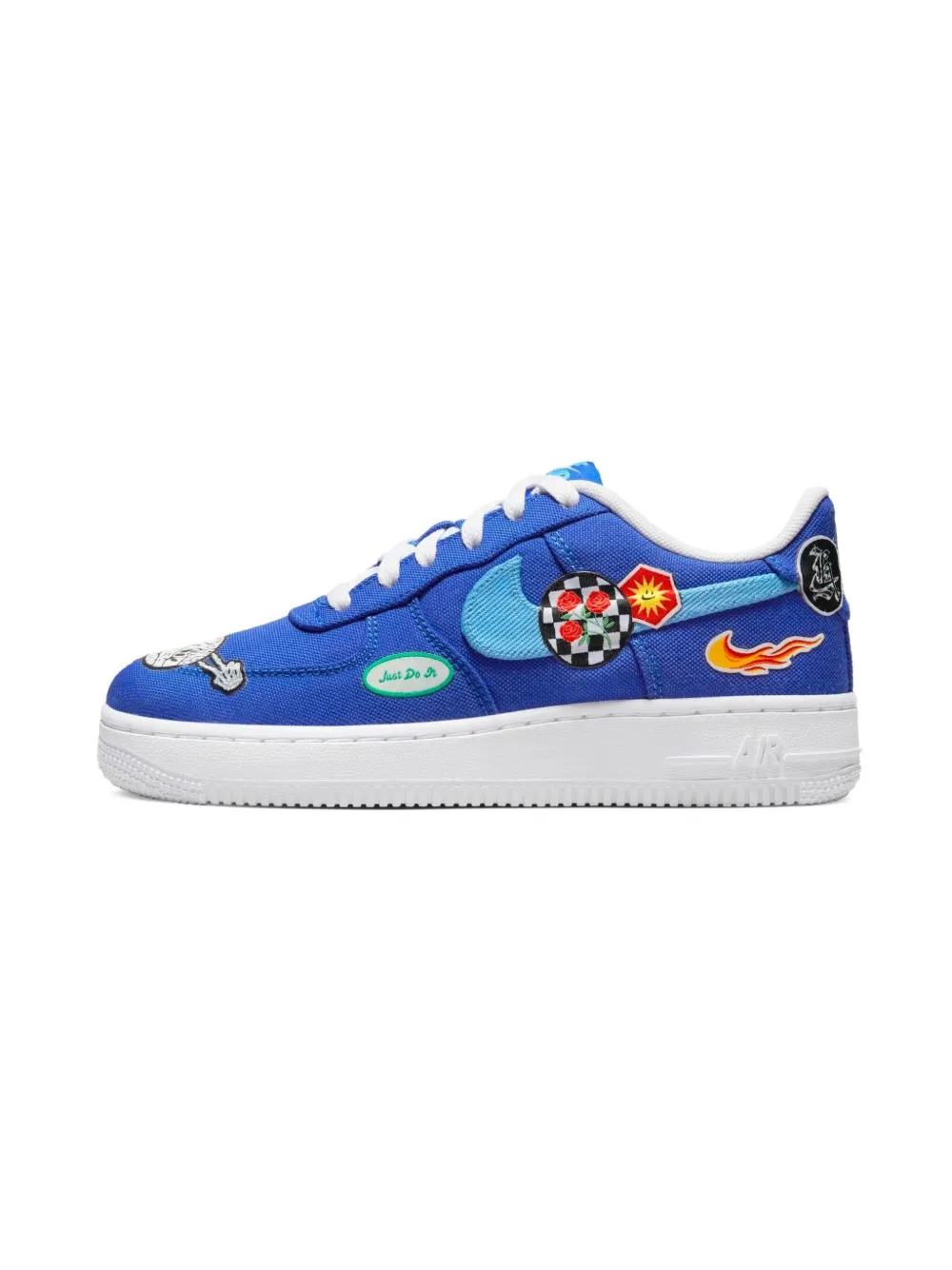 Nike Kids patch-detail low sneakers Blue
