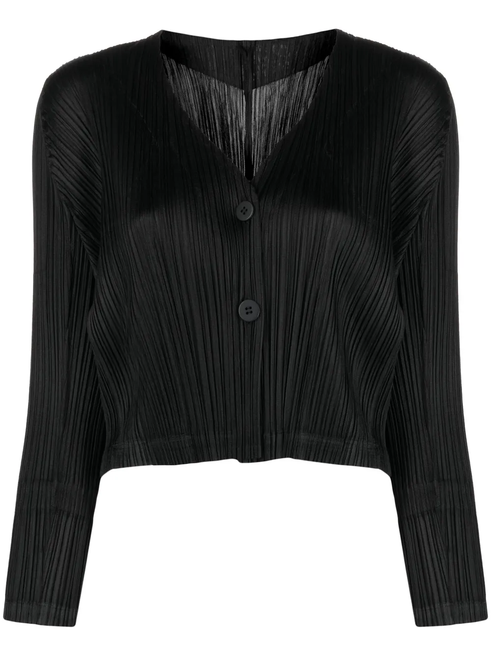 Pleats Please Issey Miyake v-neck cropped cardigan | Smart Closet