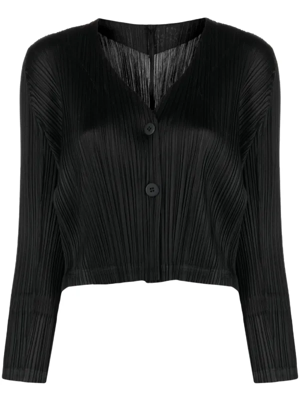 Pleats Please Issey Miyake v-neck Cropped Cardigan - Farfetch