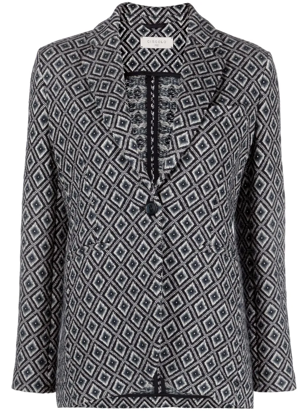 

Circolo 1901 geometric jacquard single-breasted blazer - Blue