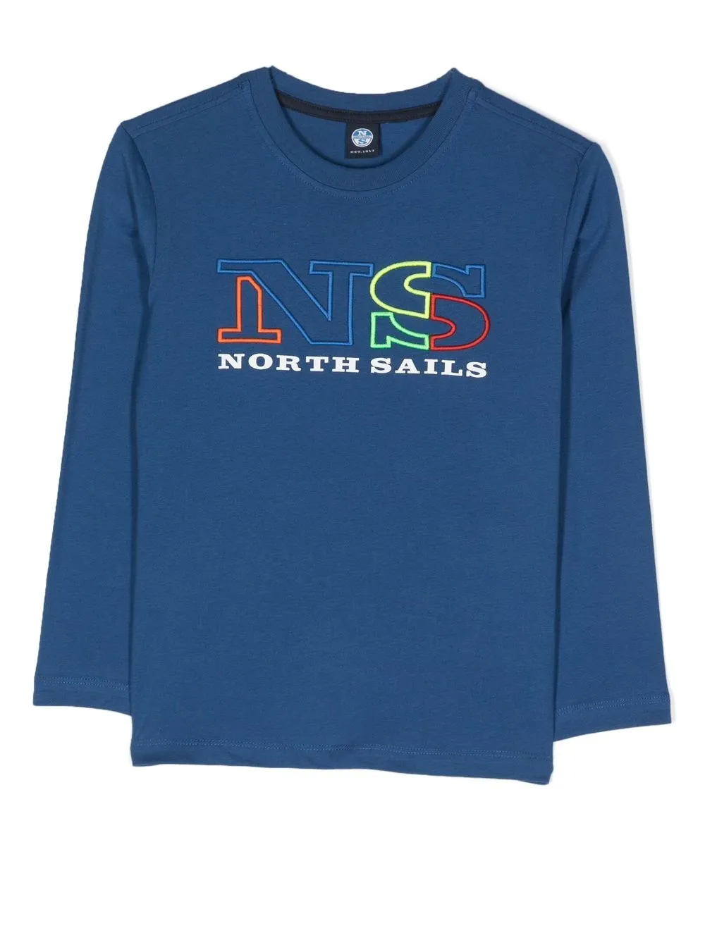 

North Sails Kids embroidered-contour long-sleeve T-shirt - Blue