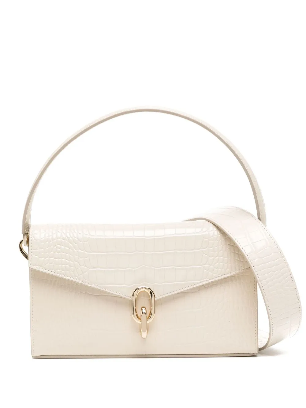 

ANINE BING Colette embossed leather shoulder bag - Neutrals