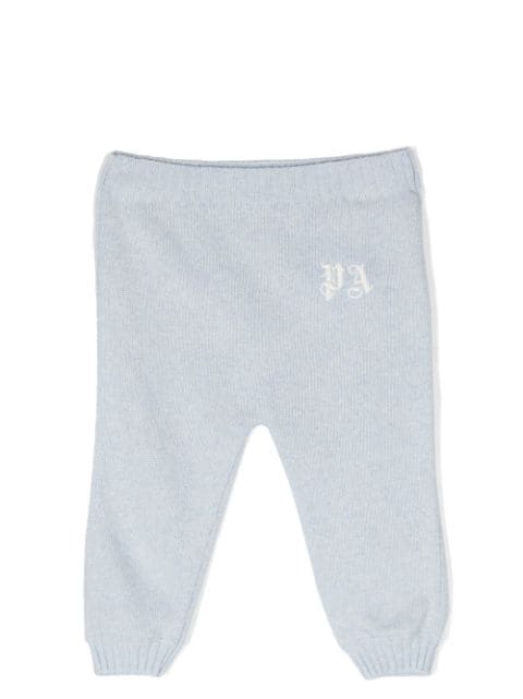 Palm Angels Kids knitted logo-embroidered trousers