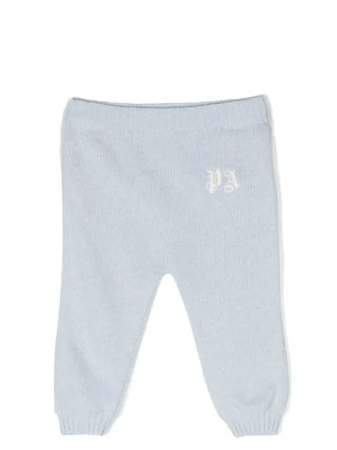 Palm Angels Kids knitted logo-embroidered trousers