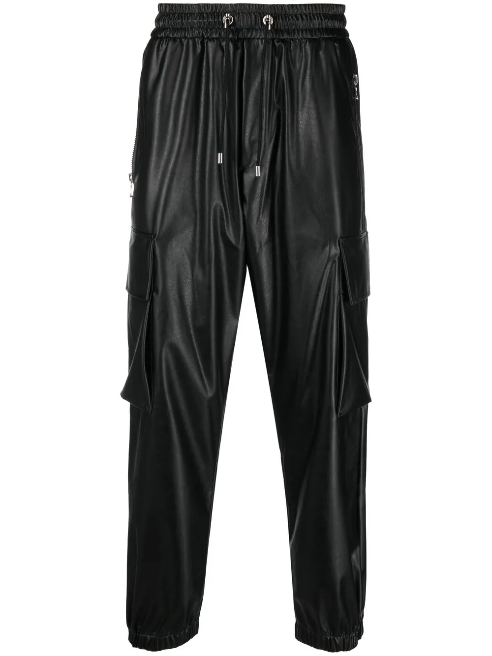 

Balmain faux-leather cargo trousers - Black