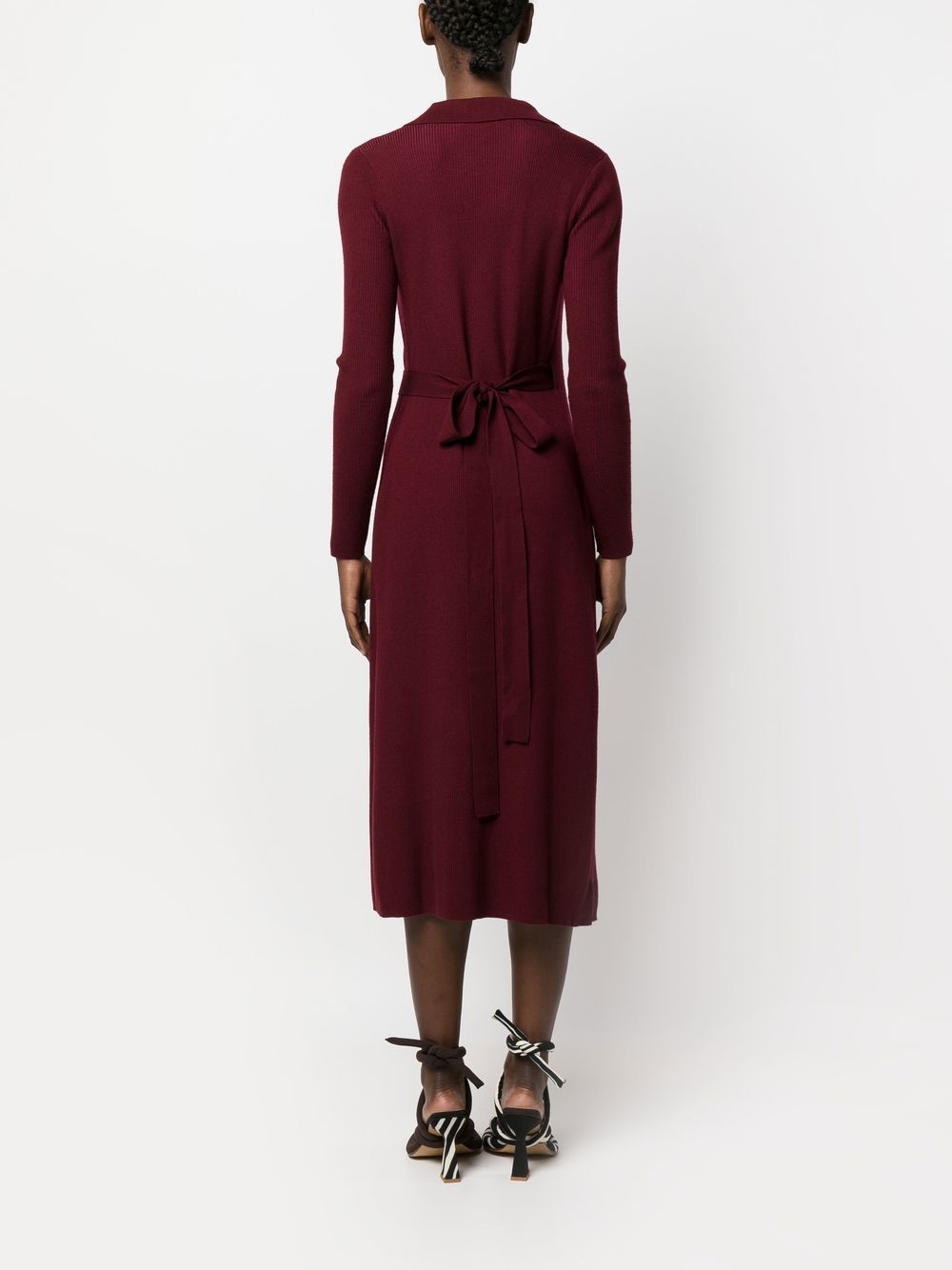 DVF Diane Von Furstenberg Ribbed Knit Tied Dress Farfetch