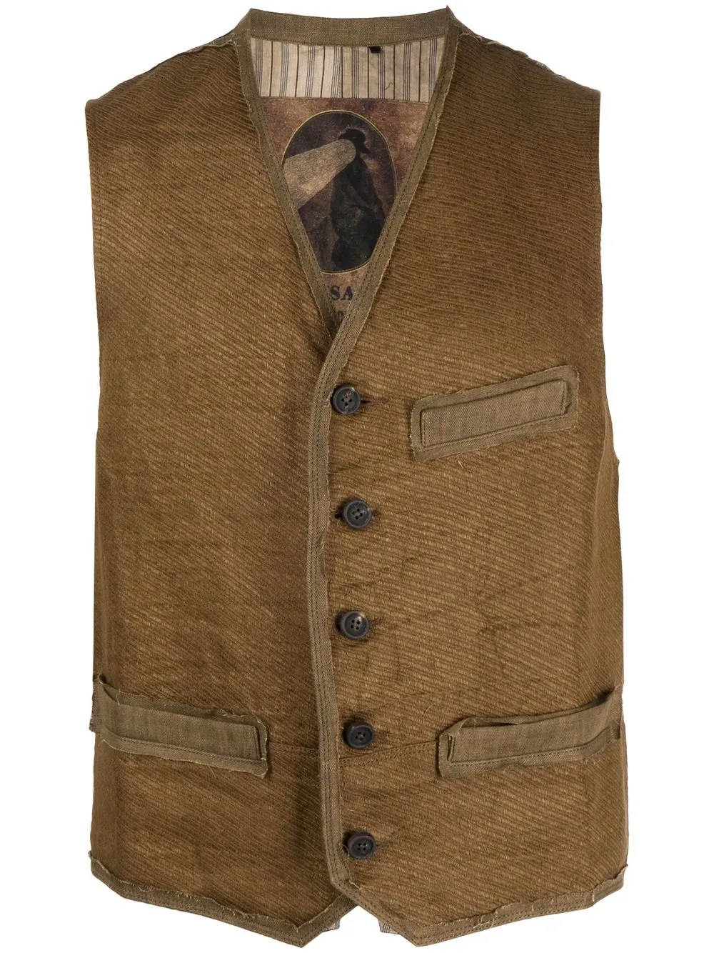 

Ziggy Chen single-breasted tailored waistcoat - Brown