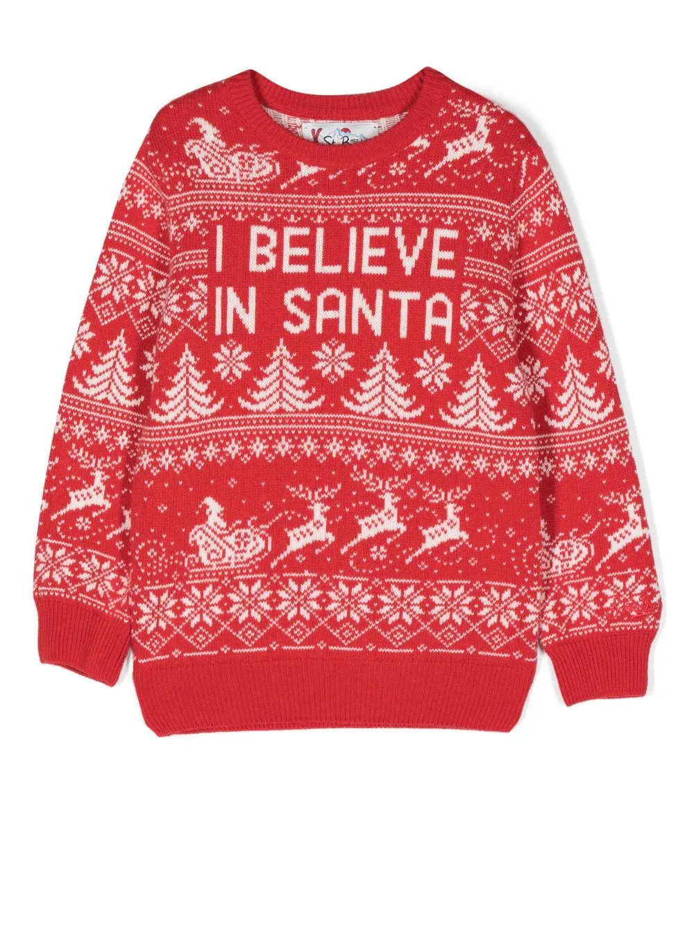 

MC2 Saint Barth Kids suéter con motivo de Navidad - Rojo