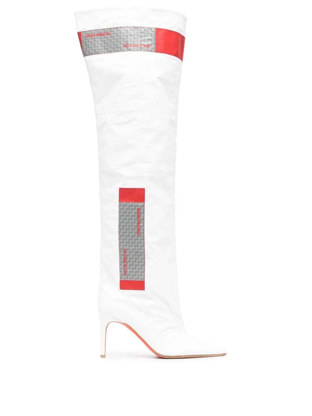 

Heron Preston crinkled 90mm knee-high boots - White