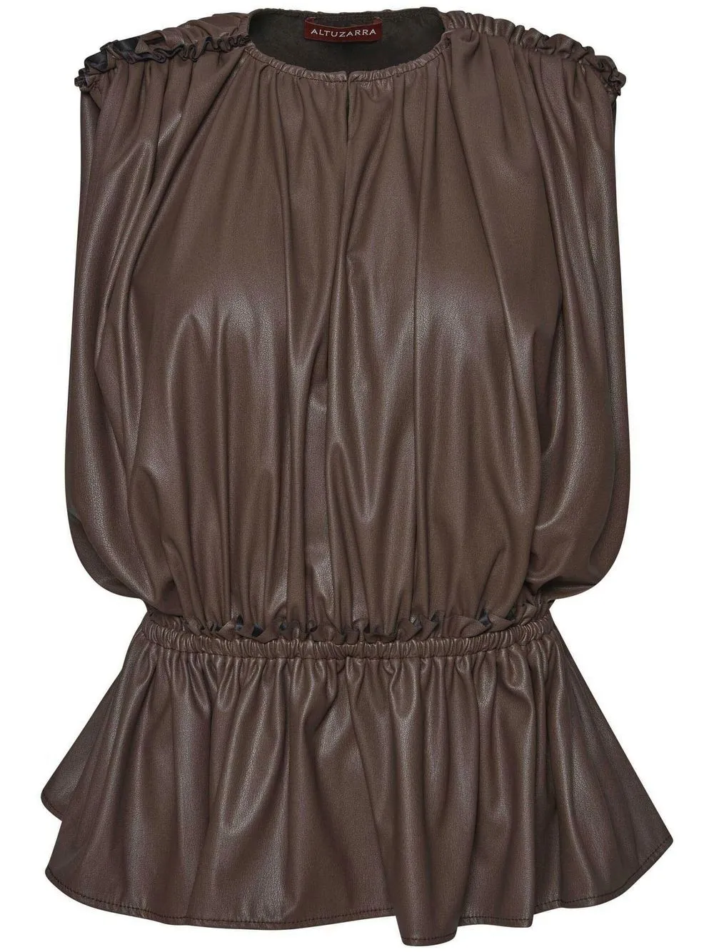 

Altuzarra Baldur faux leather ruched vest - Brown