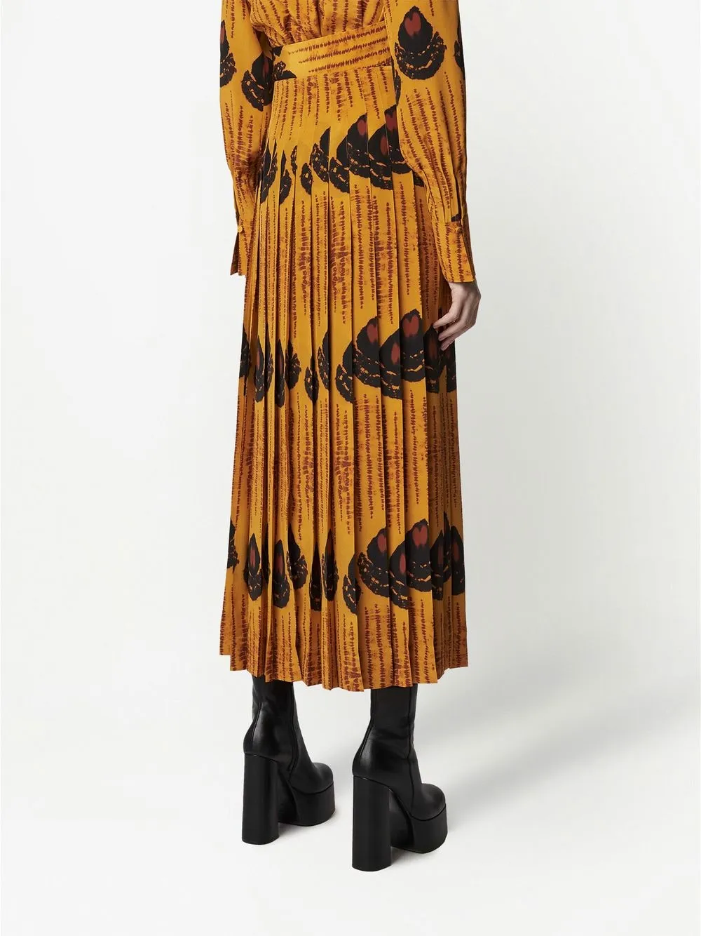 Patterned Pleated Skirt