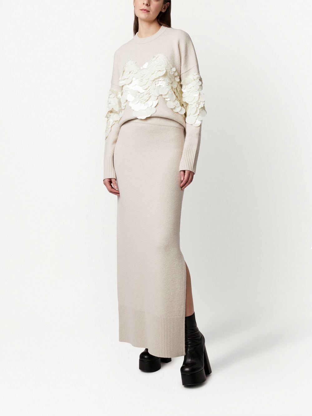 Shop Altuzarra Yarrow Knitted Maxi Skirt In Neutrals