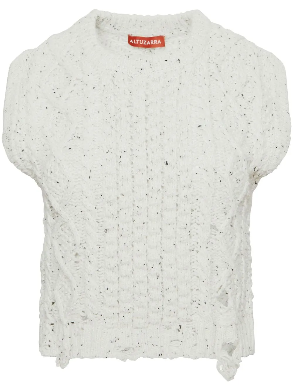 

Altuzarra Zhaleh distressed knitted vest - Neutrals