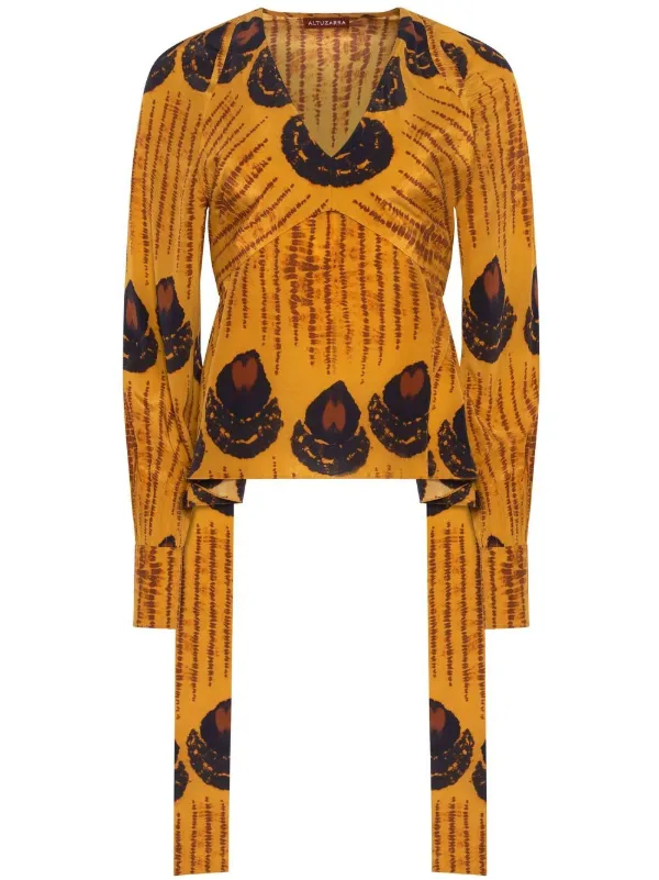 Altuzarra Dagur Long-sleeved Blouse in Orange