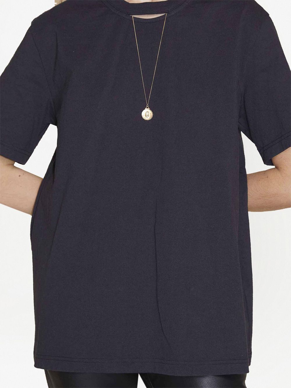 altu Necklace cotton T-shirt - Zwart