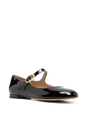 E0618S 美品 Gianvito Rossi バレエシューズ 37.5 ジャンヴィトロッシメリージェーンバレエフラット関税込み