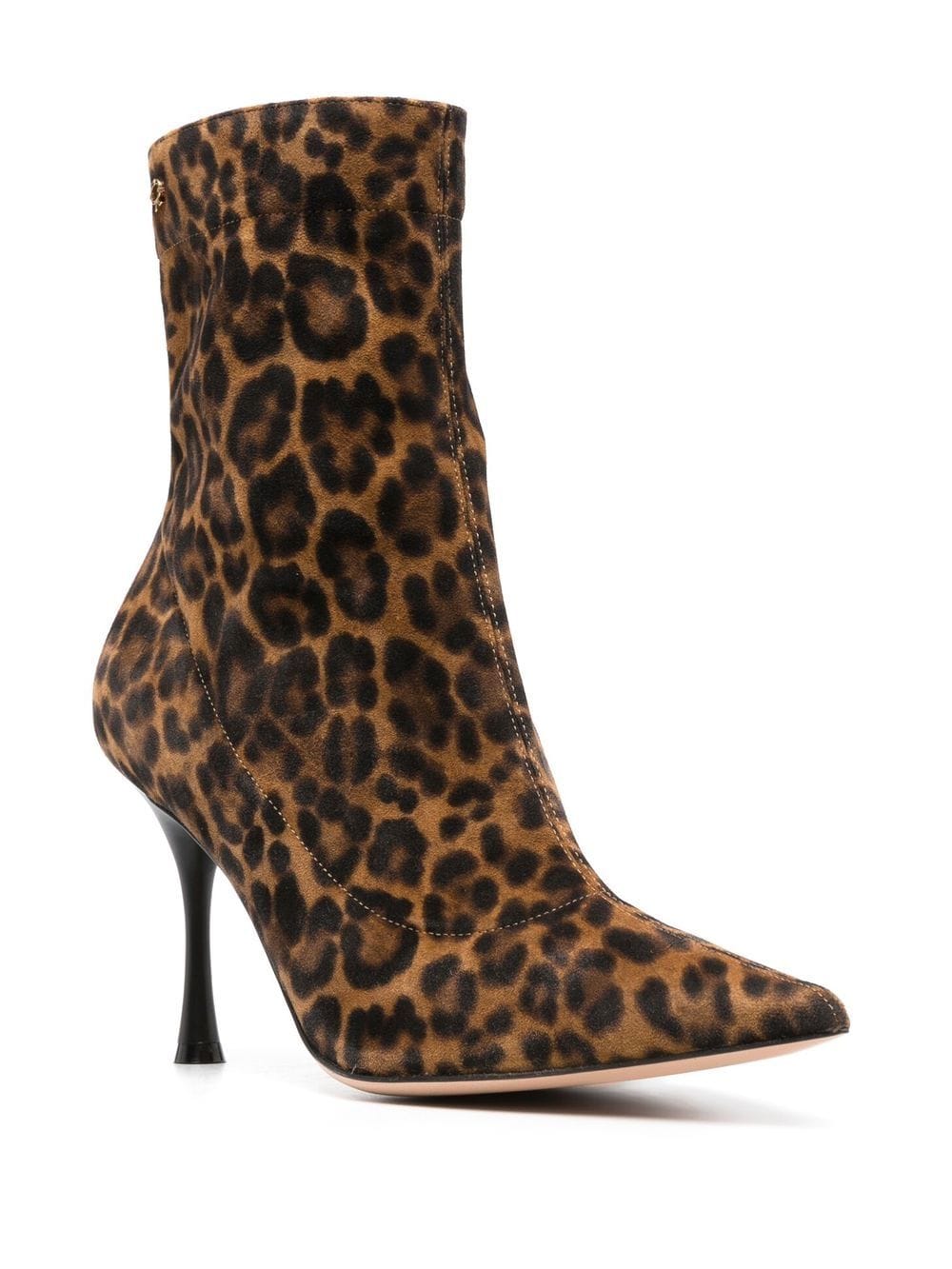 Shop Gianvito Rossi Dunn 85mm Leopard-print Boots In Brown