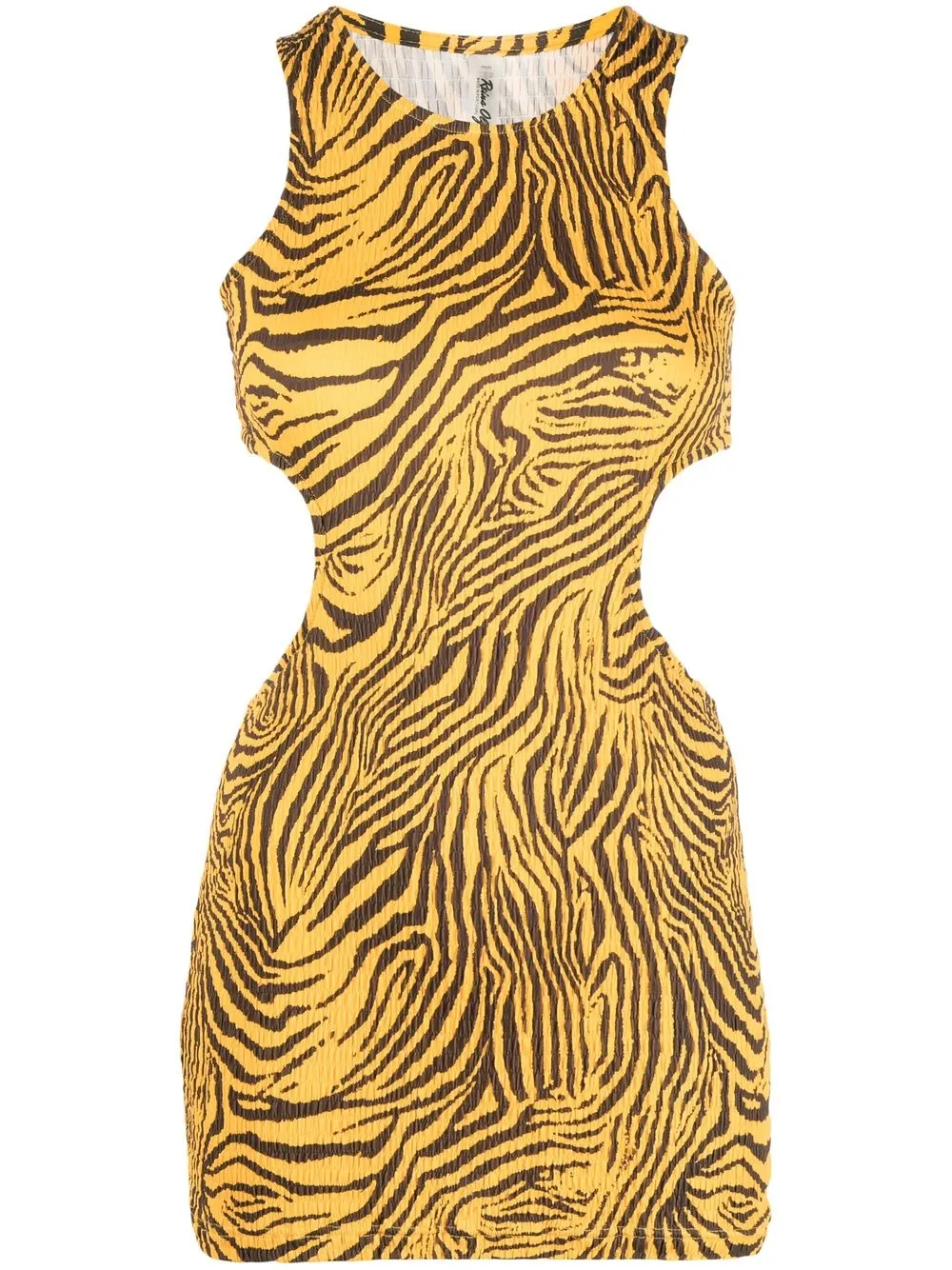 Reina Olga Zebra-print Mini Dress In Orange