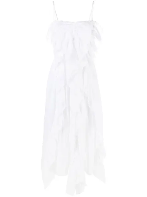 Chloé ruffled-detailing voile midi dress