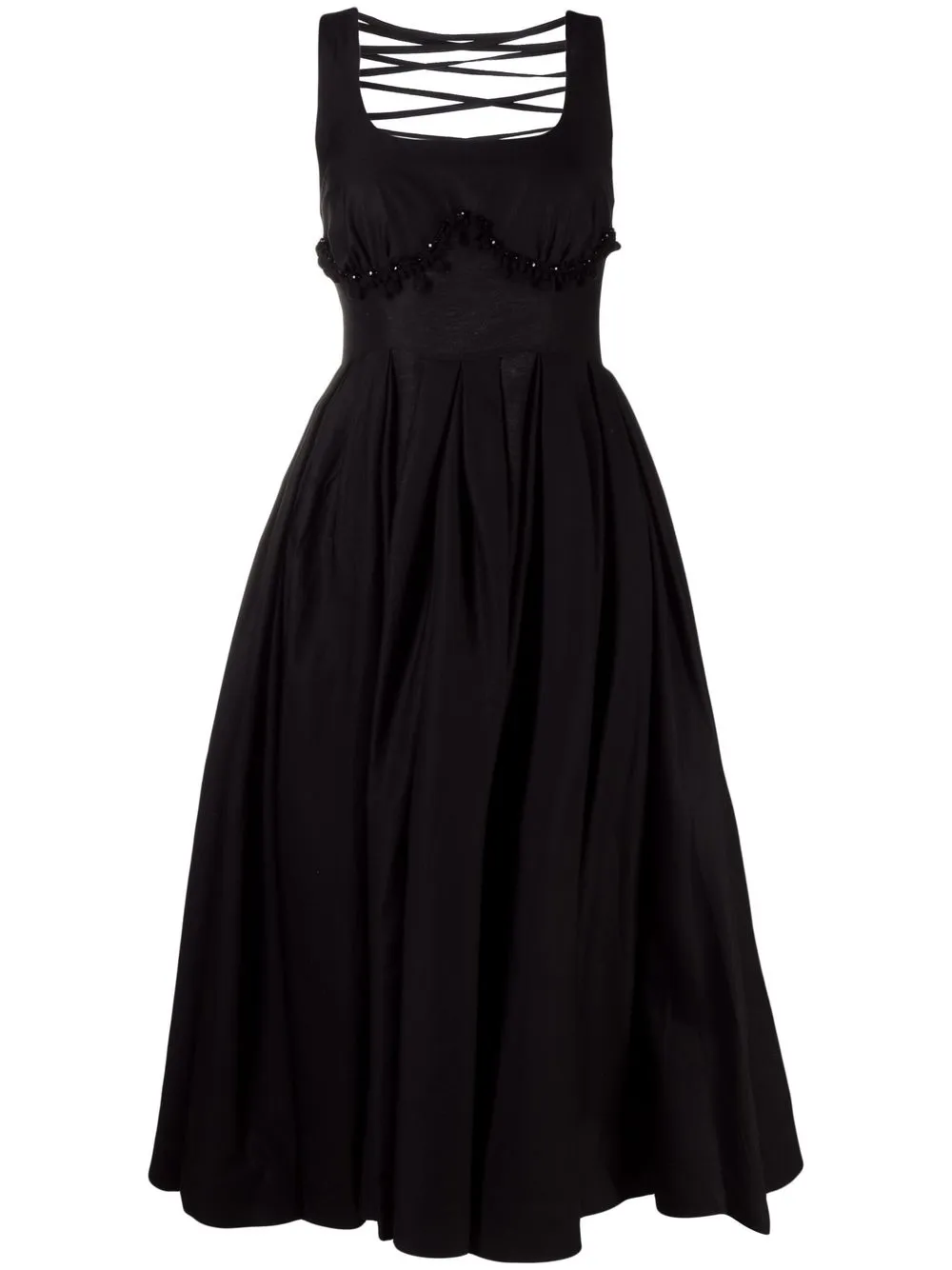 

ANOUKI lace-up midi dress - Black