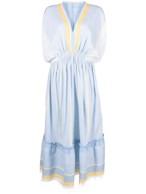 lemlem Jemari Midikleid mit tiefem Ausschnitt