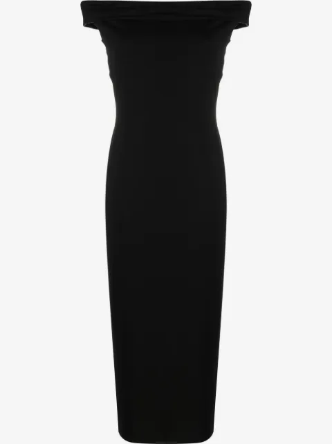Reformation Jamen off-shoulder knitted midi dress