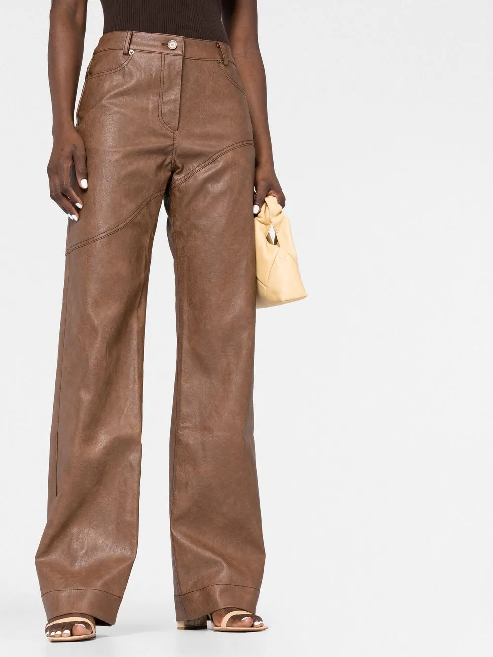 Laney wide-leg vegan leather trousers