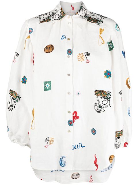 ALEMAIS embroidered long-sleeve shirt 