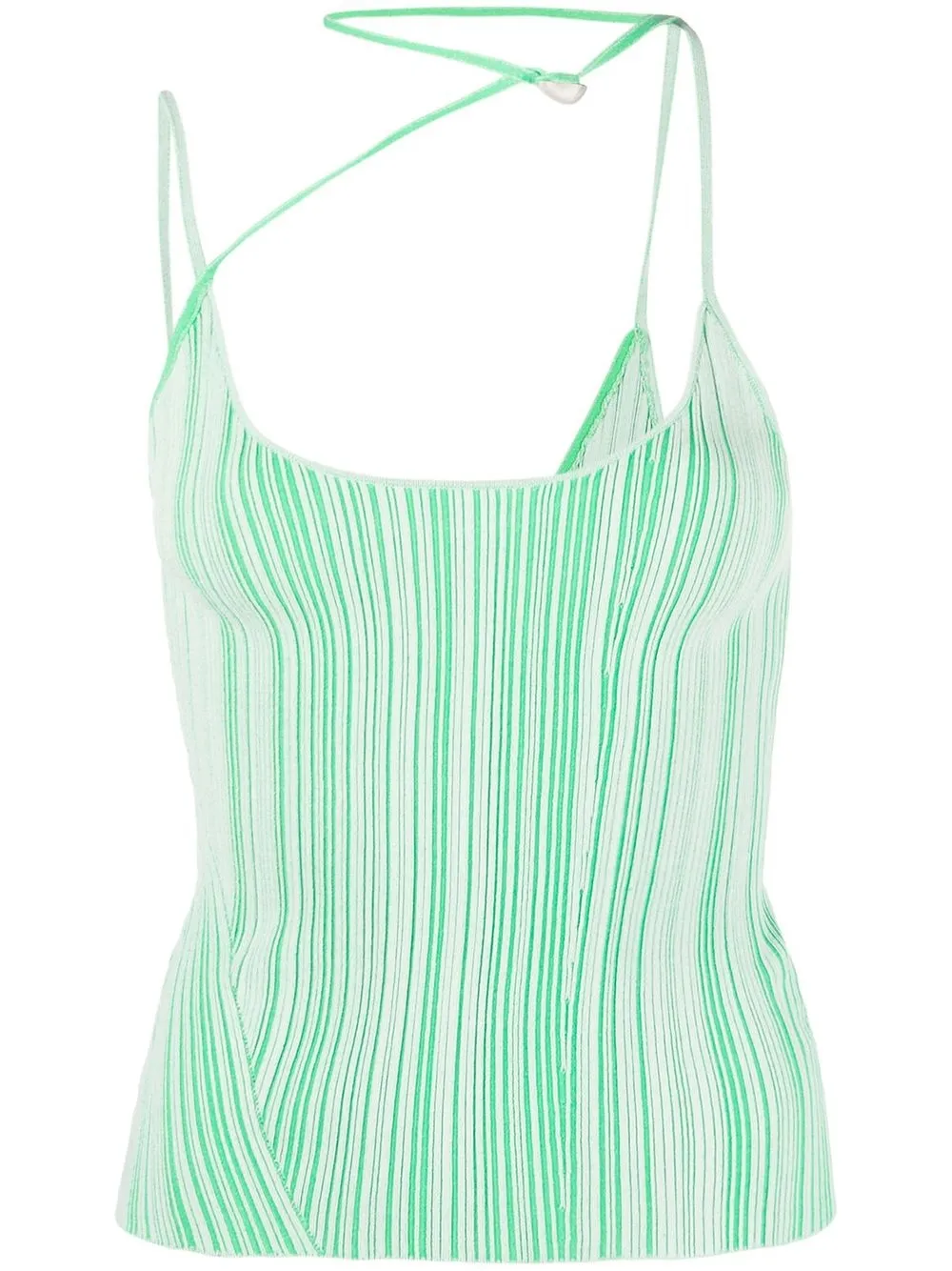 

Paris Georgia strap-detail fine-knit bodysuit - Green