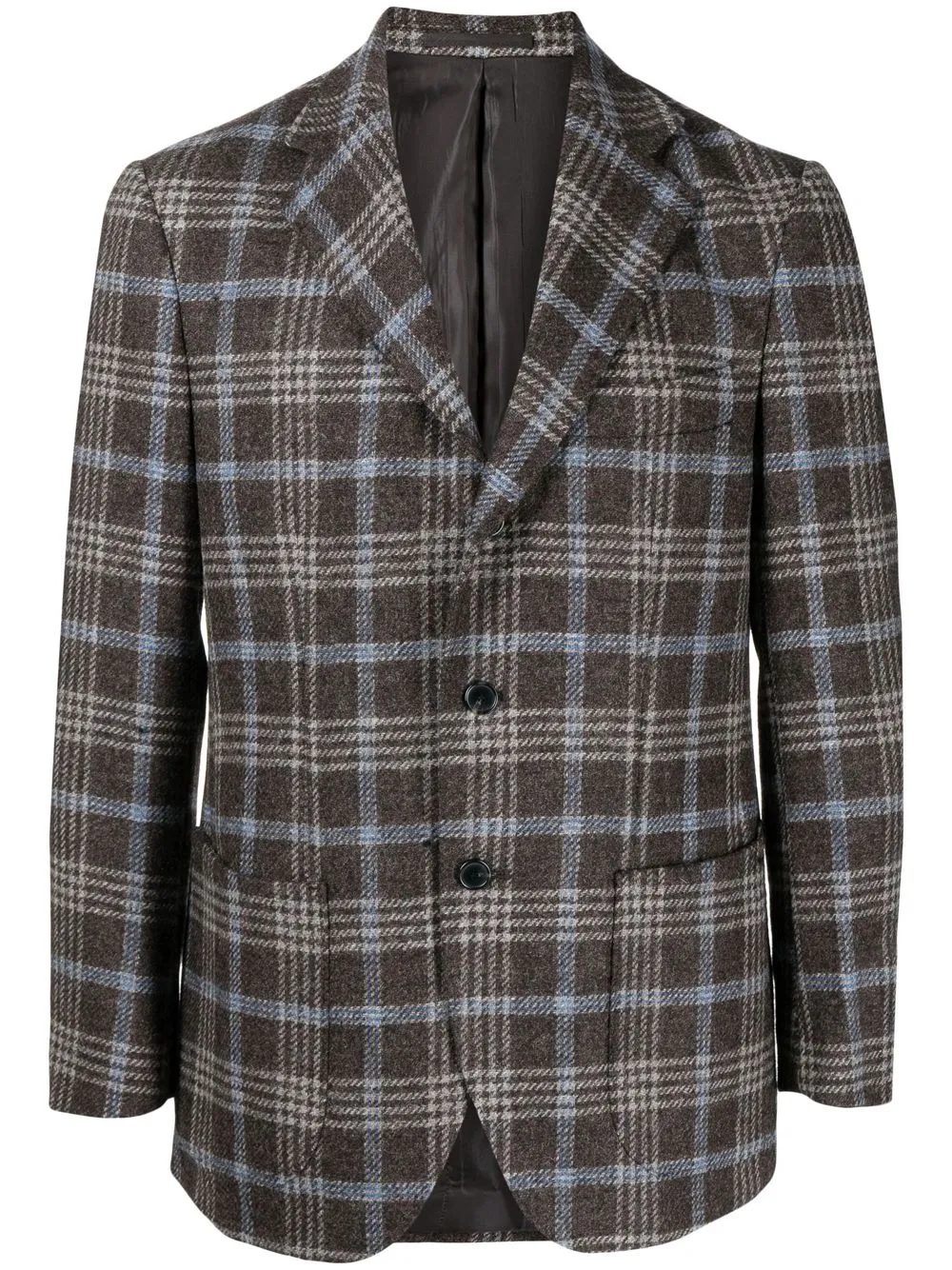 

Man On The Boon. check-patterned wool blazer - Brown
