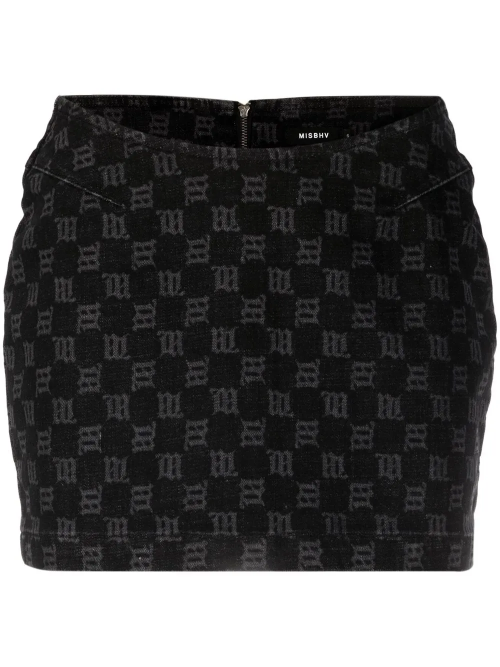 

MISBHV monogram-pattern miniskirt - Black
