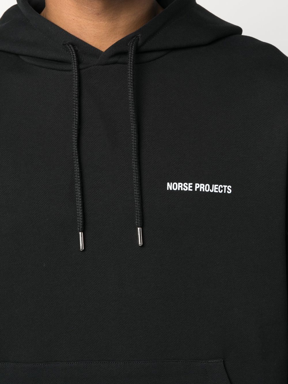 Shop Norse Projects Logo-print Pullover Hoodie In Black