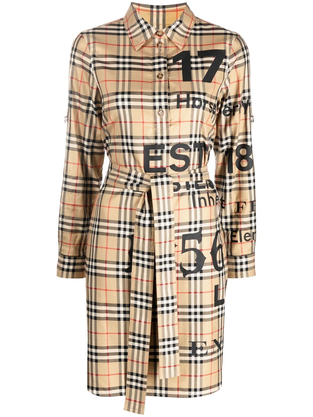 Burberry Vintage Check-print Shirt Dress In Brown | ModeSens