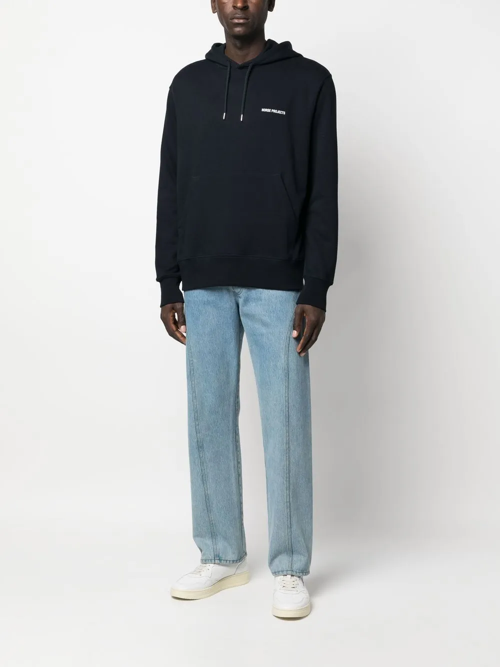 Norse Projects Hoodie met logoprint - Blauw