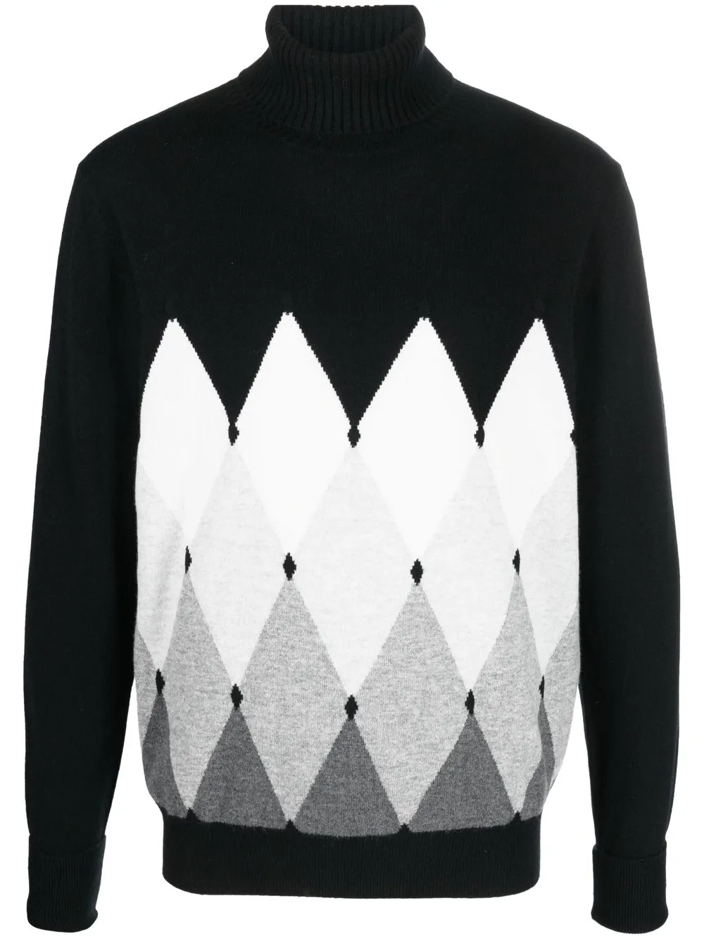 

Ballantyne diamond pattern roll neck sweater - Black