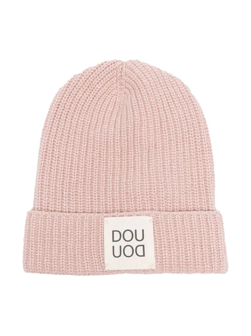 

Douuod Kids logo-patch ribbed beanie - Pink