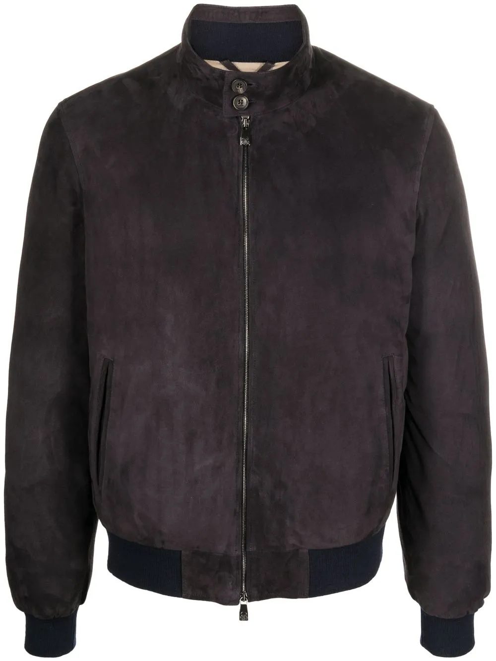 

Corneliani chamarra bomber de gamuza con botones - Azul