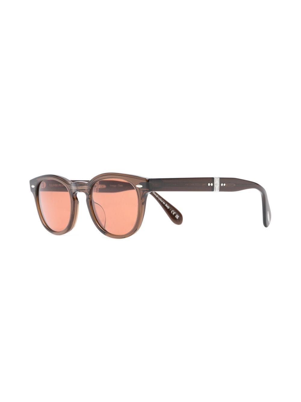 Oliver Peoples Zonnebril met rond montuur - Bruin