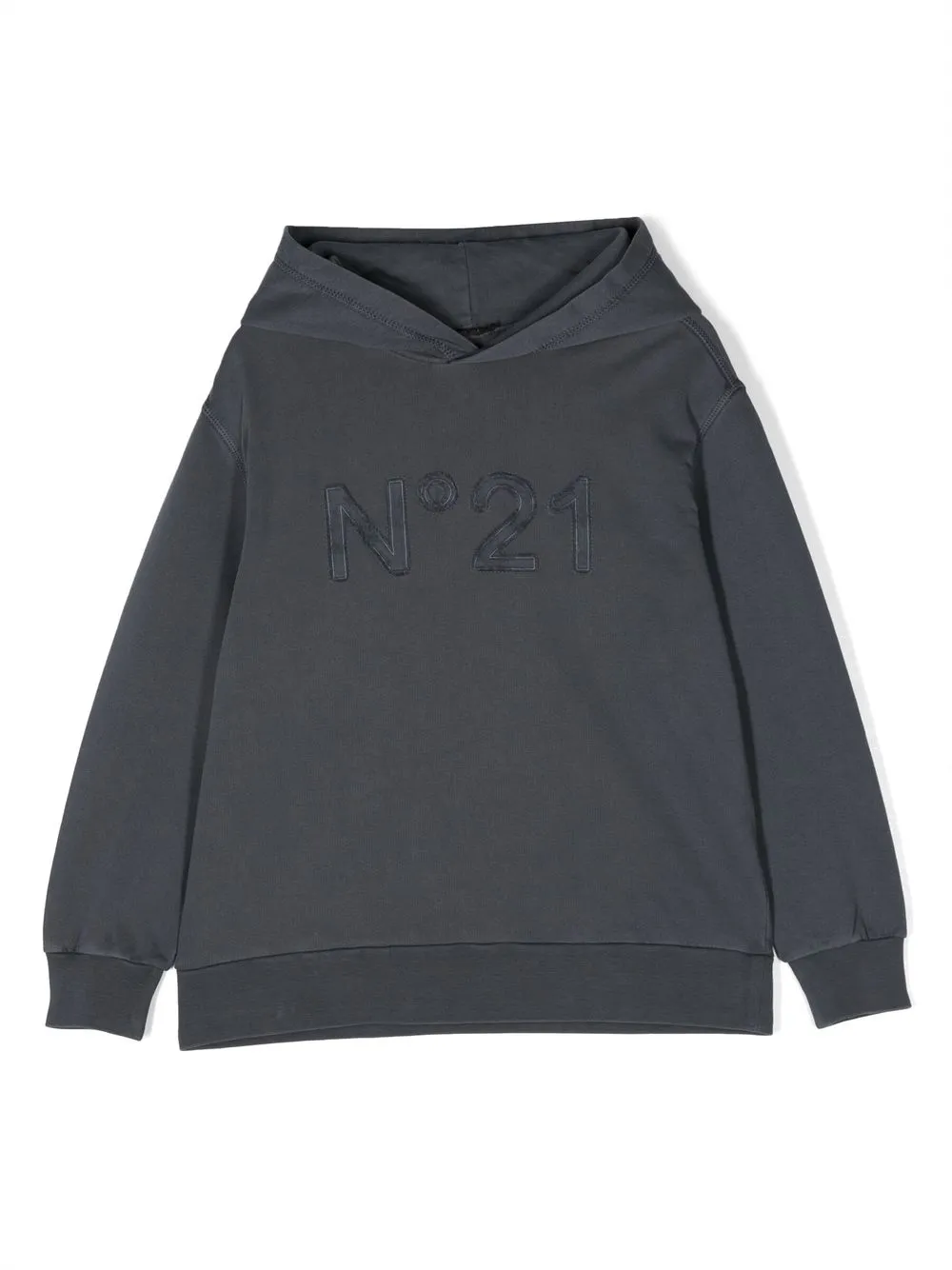 

Nº21 Kids logo-patch classic hoodie - Grey