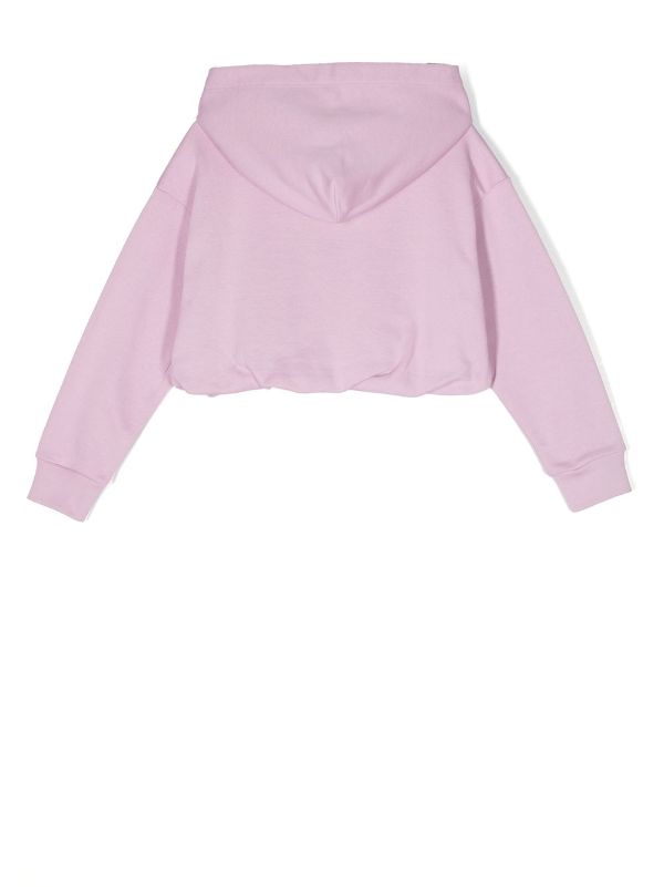 N 21 Kids logo print Cropped Hoodie Farfetch