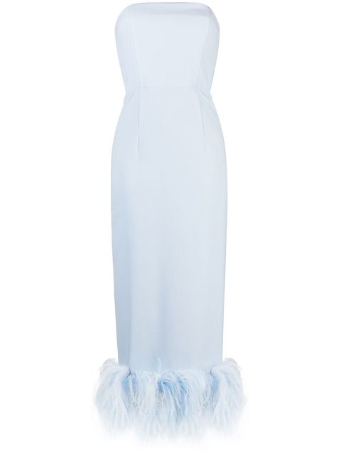 16Arlington Minelli feather-trim midi dress