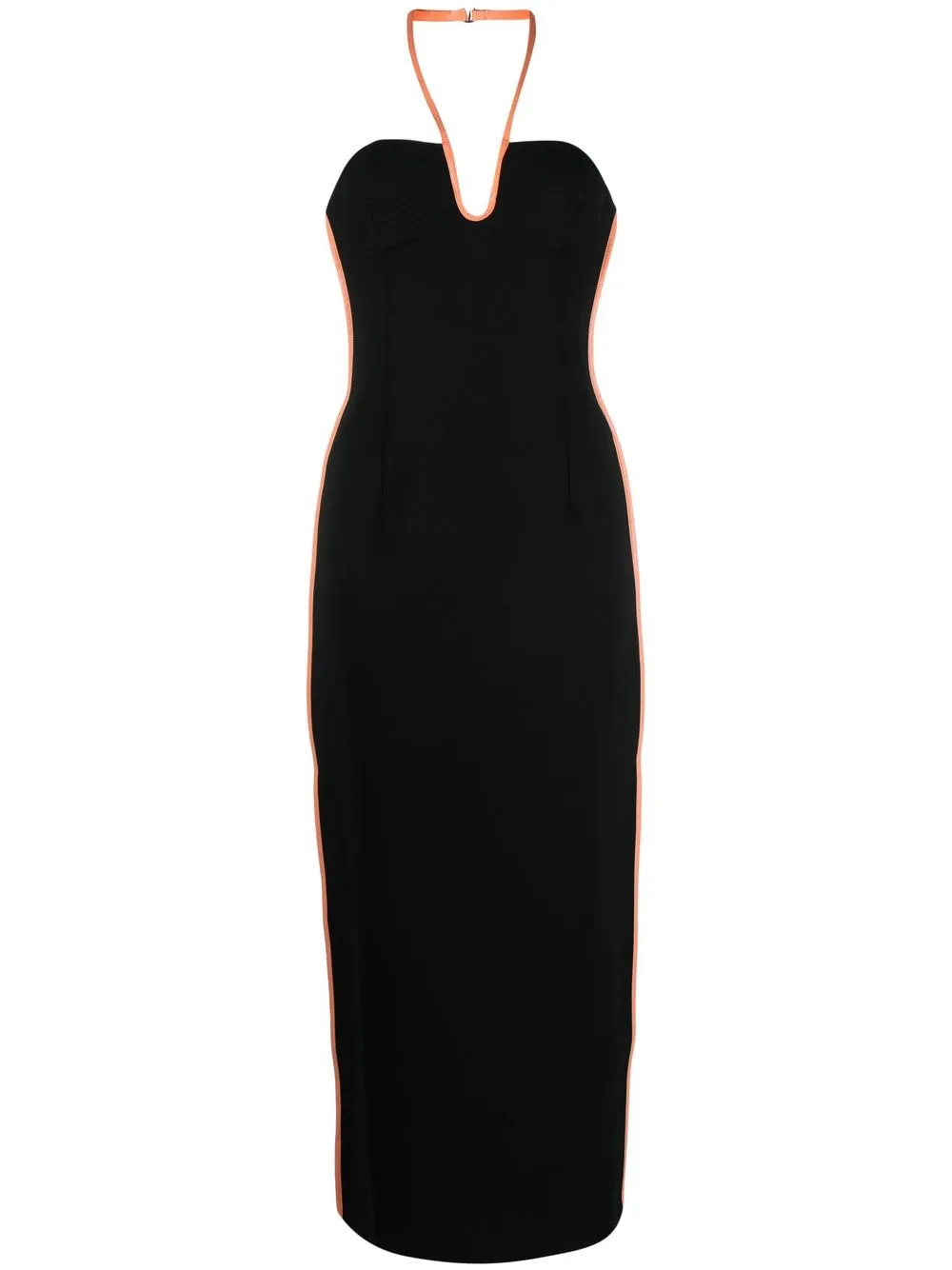 

Paris Georgia Nassia seam-detail halterneck midi dress - Black