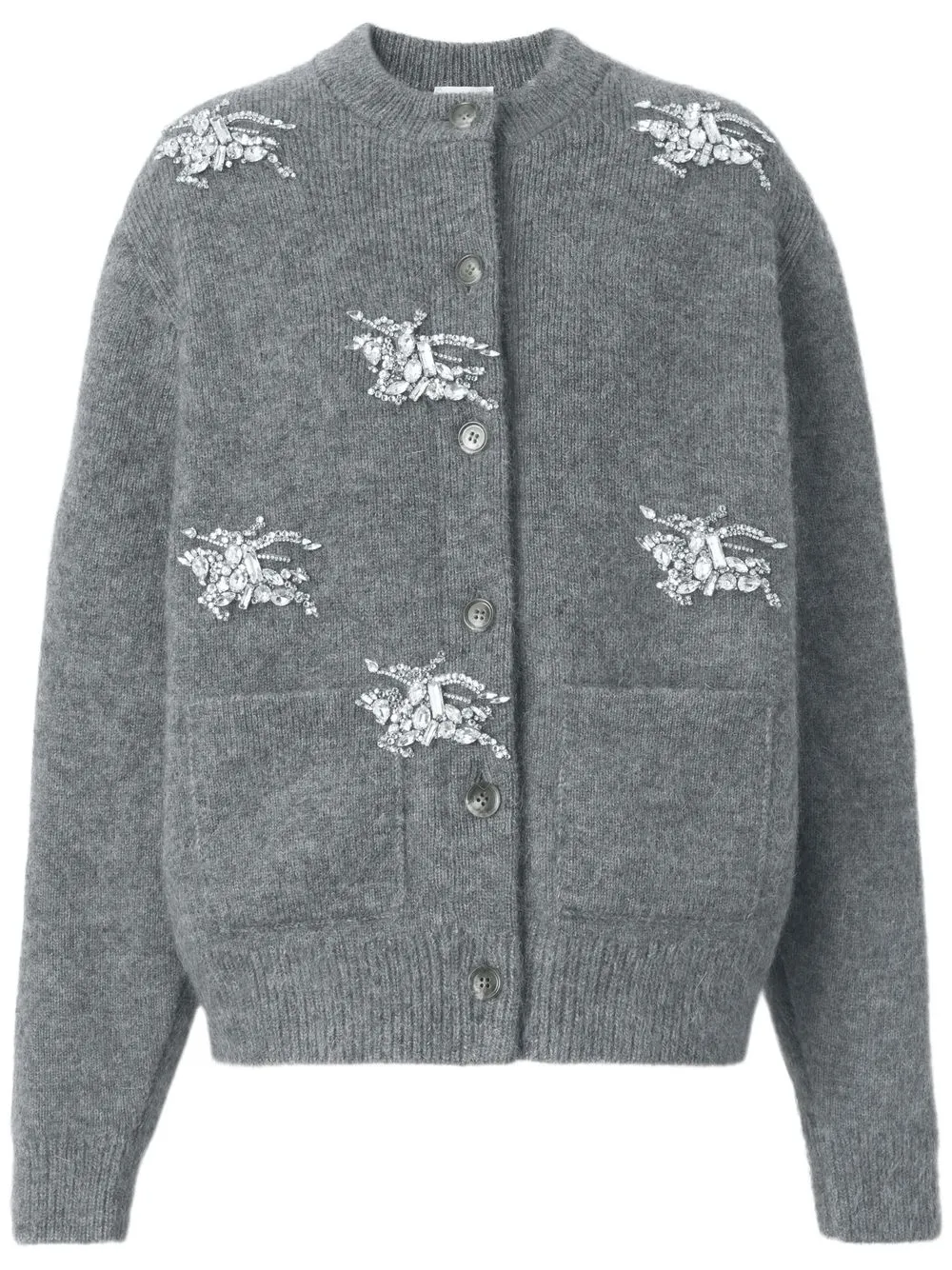 

Burberry falda con cierre de hebilla lateral y cuadros tartán - Gris
