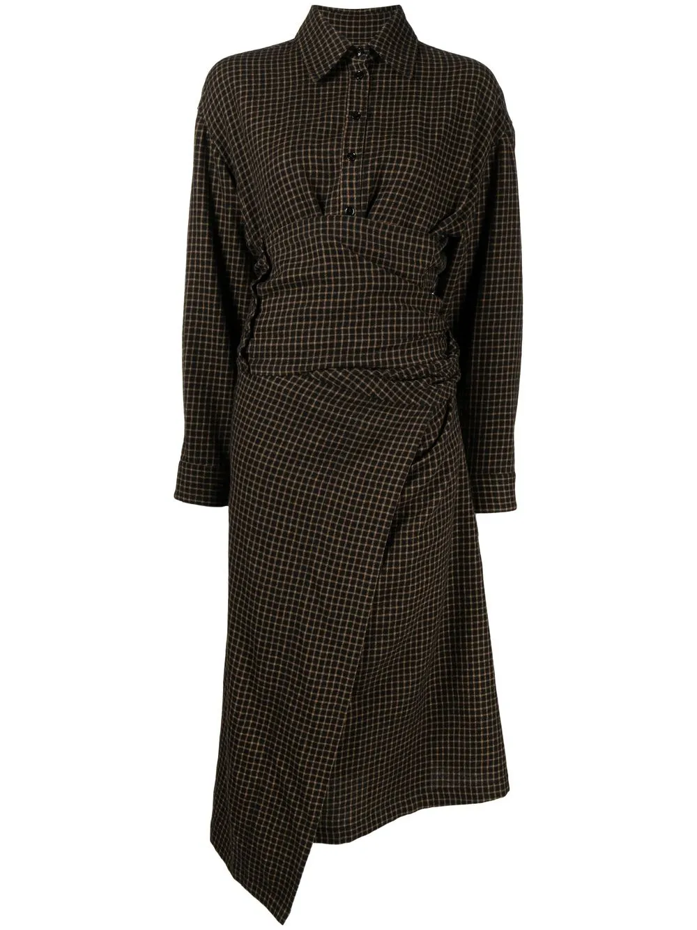 

Lemaire wrap-design check-pattern dress - Black