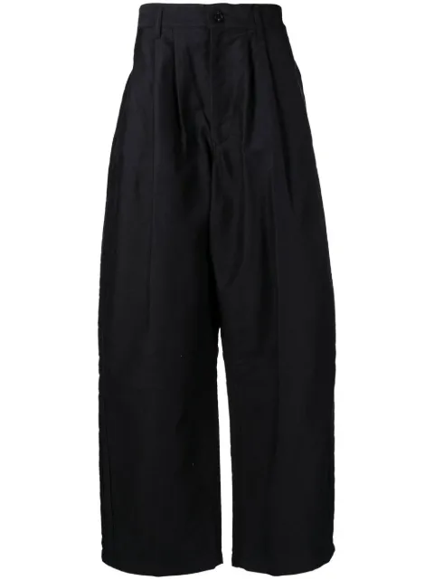 Yohji Yamamoto pantalones rectos con tiro alto