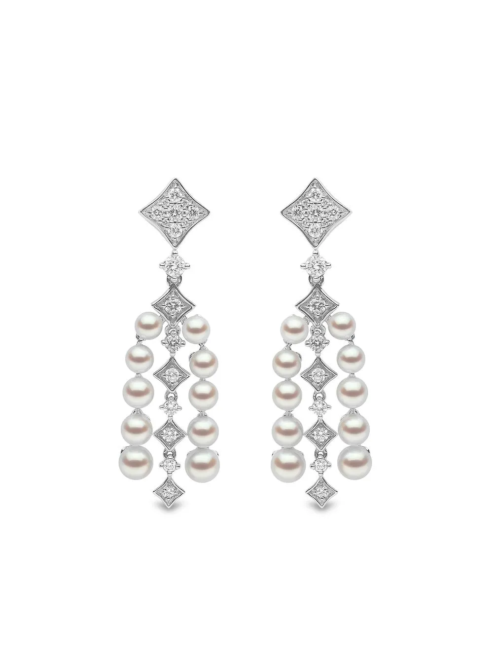 

Yoko London 18kt white gold Raindrop Akoya pearl and diamond earrings - Silver