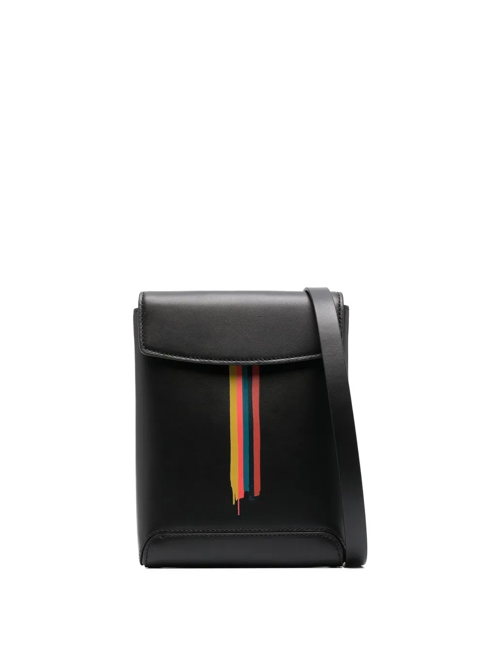 

PS Paul Smith mochila tipo mensajero con detalle de rayas arcoíris - Negro