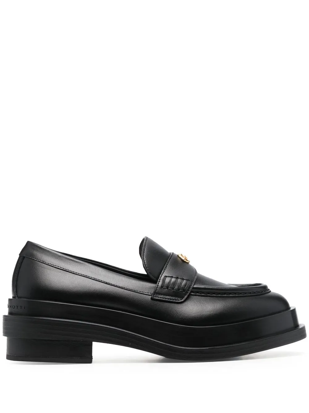 

Giuseppe Zanotti mocasines con placa del logo - Negro